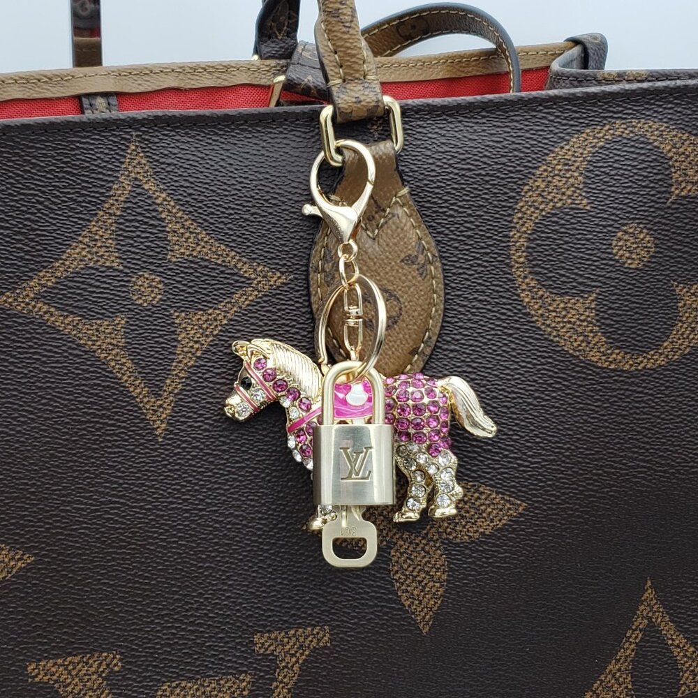 Authentic Louis Vuitton Lock & Key with Unbranded Horse Charm, Keychain - Picture 11 of 12